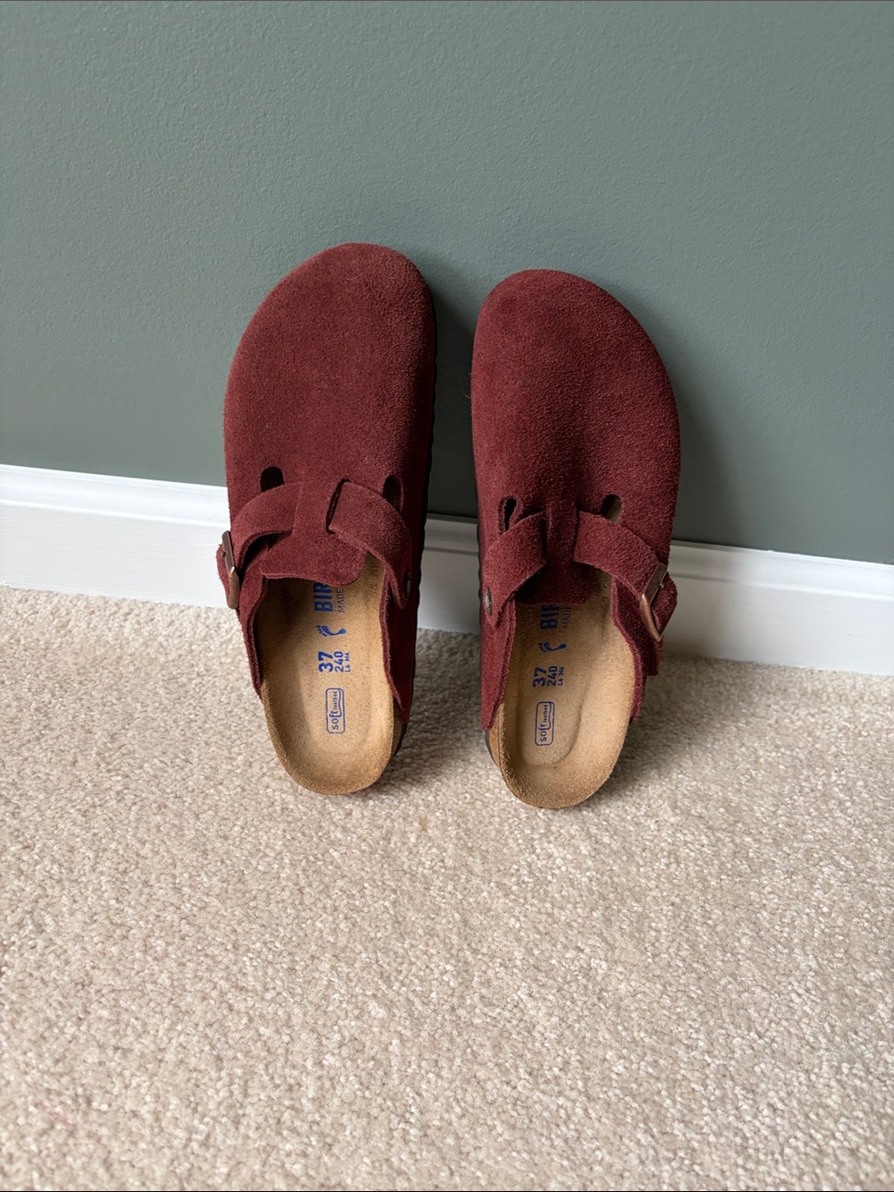 Birkenstock Boston Suede Slip-On Clogs size 37 like new